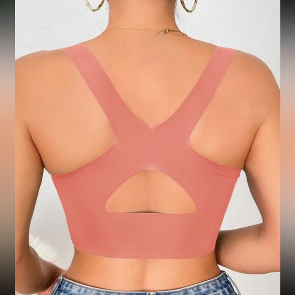 Boho crisscross front lace bralette cropped cami top - Picture 3 of 4